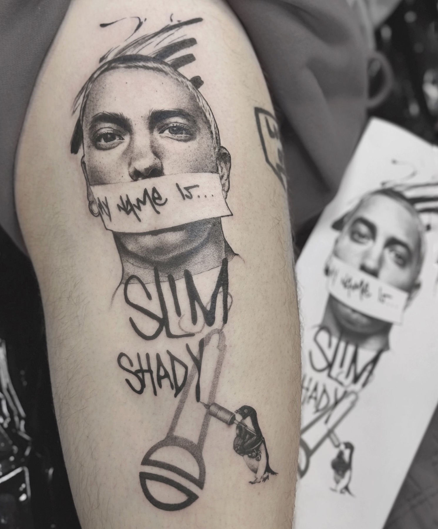 Tatuaj tatuaje portrete realizat de Rox la Ace Tattoo Bucuresti